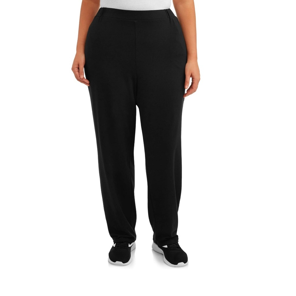 Terra & Sky Women's Plus Size Knit Lounge Athletic Pants Black Size 14